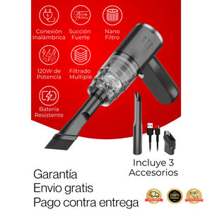 🧼 Aspira migas, polvo y pelos en segundos — ¡desde el auto hasta el sofá!