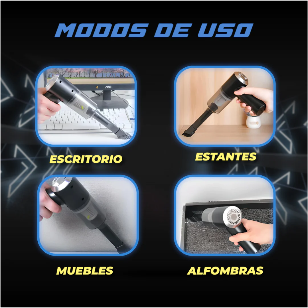 🧼 Aspira migas, polvo y pelos en segundos — ¡desde el auto hasta el sofá!